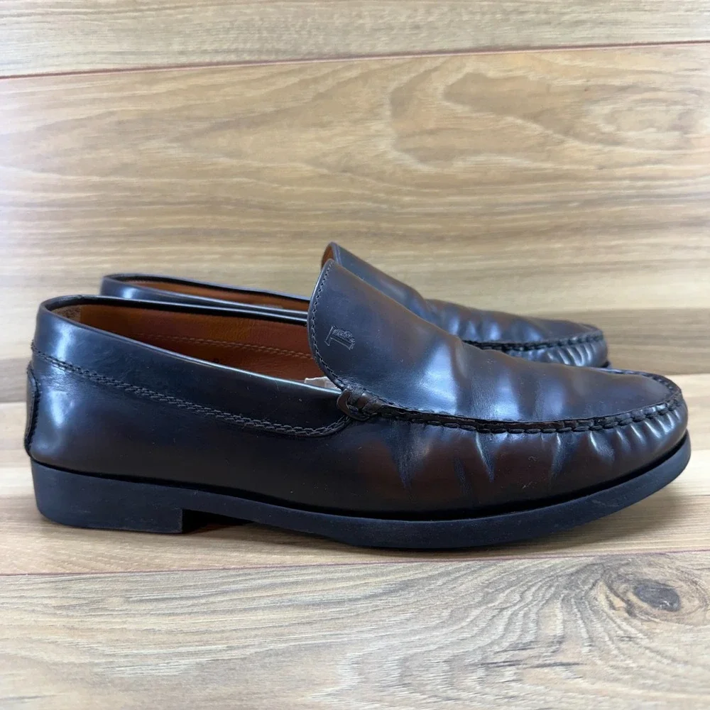 Tod's City Gommino Driving Penny Loafers Mens US‎ 8 Brown Modern Business Casual